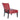 A red leather accent chair in a white background 