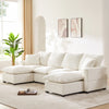 U-Modular 6-Piece Cloud Couch Sectional with Chenille Upholstery