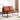 Modern Brown PU-Leather Metal Frame Two-Seater Sofa