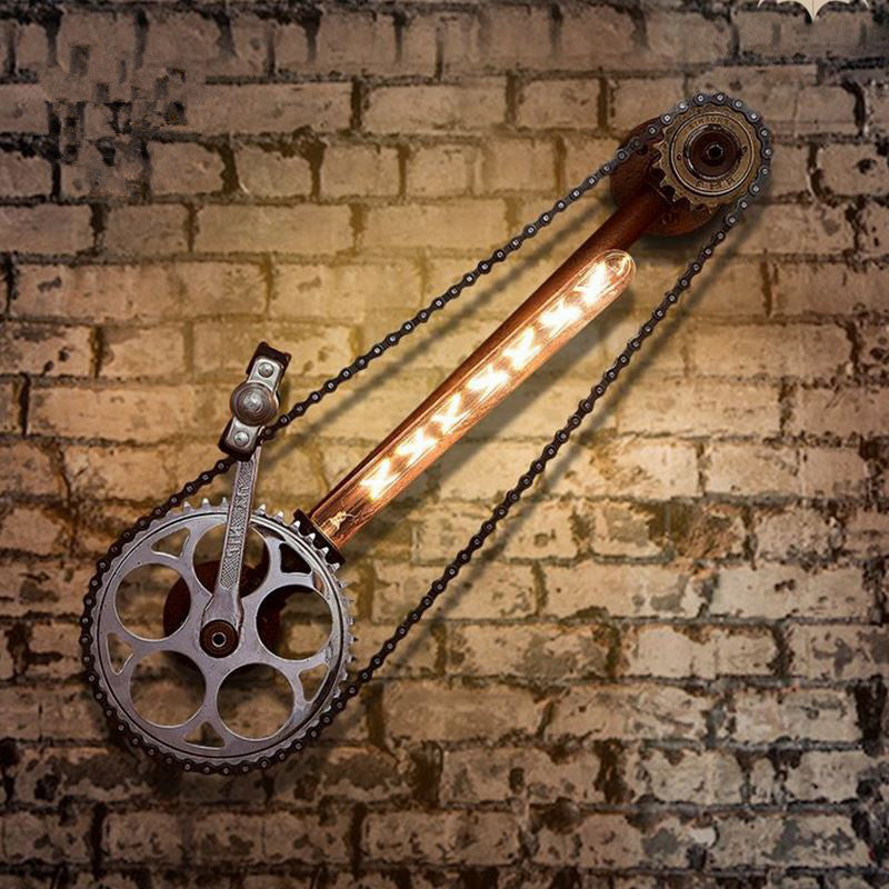 Industrial Wheel LED Steampunk Wall Sconce - CharmyDecor - CharmyDecor