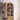 White Vintage French Style Arch 2-Glass Doors Bookcase with 2-Drawers