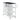 White Kitchen Storage Cabinet with Black Top