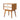Wood Nightstand Image. A mid century modern nightstand in Natural with 2 White Drawers and Splayed Legs.