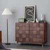 Solid Walnut Wood 10 Drawer Dresser with Geometric Tile Design