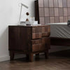 Modern 2 Drawer Solid Walnut Wood Nightstand with Geometric Tile Design