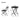 3 Piece Patio Bistro Set Dimension Image.