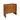 Angled perspective of mid-century modern walnut sideboard cabinet