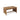 Angled side view of brown acacia wood coffee table for outdoor spaces