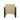 Back view of the accent chair with light brown fabric upholstery