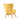 Back view of mid-century yellow armchair showing curved backrest and wood base