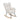 Beige teddy upholstered rocking chair with black metal legs and curved wooden rockers