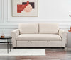 Beige Convertible Loveseat Sleeper Sofa