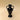 Black amphora-style vase with twin handles front view