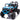 Charmydecor blue ride on car UTV front view with LED headlights and off-road tires