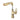 Brushed gold pull down single hole bathroom faucet front view