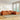 Charmydecor 116 inch orange chenille sectional sofa with chaise ottoman in a sunlit living room