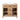 CharmyDecor natural wood 36 inch bathroom vanity front view with two center drawers and open shelving on both sides.