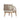 CharmyDecor 4 piece patio conversation set chair rear view showing curved woven rope back, acacia wood frame and beige cushions