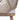 CharmyDecor 4 piece patio conversation set close-up of woven rope detailing, beige seat cushion and acacia wood chair frame