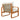 CharmyDecor 4 piece patio conversation set lounge chair with acacia wood frame and woven rope back