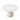 Round white table with a textured cylindrical base on a white background