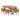 Charmydecor 7-piece patio dining set with rectangular acacia wood table and six brown rope chairs with beige cushions