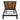 Charmydecor acacia wood lounge chair rear view showing sturdy black metal backrest support frame