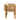 Charmydecor acacia wood outdoor chair with brown rope side panel and beige cushion side view