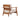 charmydecor acacia wood outdoor club chair back view with slatted wood back and beige cushions