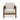 charmydecor acacia wood outdoor club chair with beige cushion and wicker side panels front view