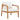 Charmydecor acacia wood outdoor club chair with beige seat and back cushions