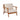 charmydecor acacia wood outdoor club chair with wide arms and beige cushions front view