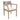 charmydecor acacia wood outdoor dining chair with beige woven rope back and cream cushion front view