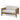 charmydecor acacia wood outdoor loveseat with beige cushions and wicker side panels angled view