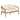 charmydecor acacia wood outdoor loveseat with cream cushions and modern curved armrests
