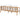 charmydecor acacia wood outdoor sofa rear view with slatted back frame and beige cushions