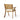 charmydecor acacia wood patio dining chair with slatted back and cream cushion rear view