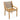CharmyDecor acacia wood patio dining chair without cushion showing slatted wood seat and woven wicker backrest
