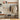 Clothing rack with clothes in a room with a bench, books, and decorative items.