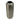 Cylindrical metallic vase with ribbed texture on a white background