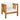 charmydecor angled product view of outdoor acacia wood club chair with square arms and beige cushions