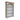 Charmydecor angled view of large beige and white distressed farmhouse bookcase with open shelving