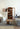 charmydecor arched teak glass display cabinet with door open showing shelves
