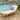 charmydecor Ariana acacia wood patio chaise lounge with cream cushion beside swimming pool
