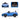 Blue toy car with dimensions displayed on a white background