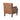 Brown leather armchair with nailhead trim on a white background