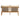 charmydecor back view of acacia wood loveseat with woven PE wicker panels and cream cushions