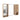 CharmyDecor bathroom mirror with storage front angle showing oak-look side cabinets, a dark-trimmed mirror, and open organizer.