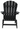 Charmydecor black folding Adirondack chair rear view showing solid wood slatted back