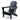 charmydecor black HDPE Adirondack chair with slatted back and wide armrests